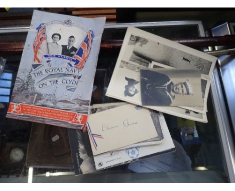 A COLLECTION OF PHOTOGRAPHS RELATING TO HMS LIVERPOOL, Town Class light Cruiser in WW2, circa 1950s and ephemera
