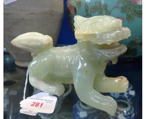 A CHINESE 'JADE' DRAGON, 15cm long