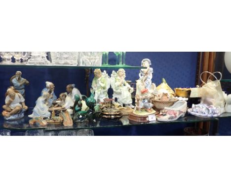 a collection of Chinese ceramic figures and other ceramics
