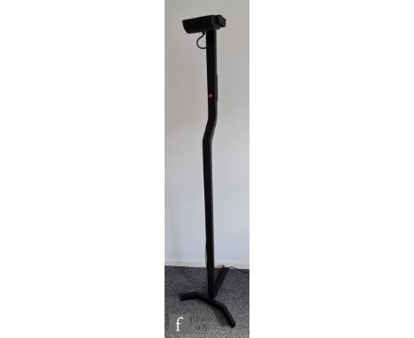 Kazuhide Takahama for&nbsp;Sirrah Italy - A late 1970s 'Sirio T' floor lamp, the black matte lamp with red switch, on T bar b