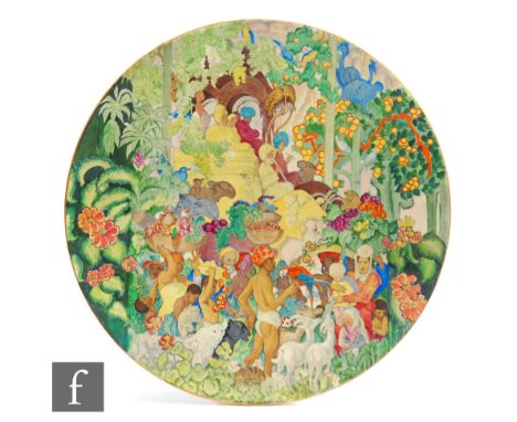 Clarice Cliff - Frank Brangwyn - A limited edition 'Brangwyn' wall charger, circa 1935, painted with a processional scene wit