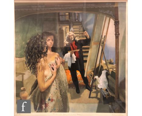 Robert Lenkiewicz (1941-2002) 'The Painter with Anna II', (Reflections), silkscreen, artist's proof numbered 10/25, signed an