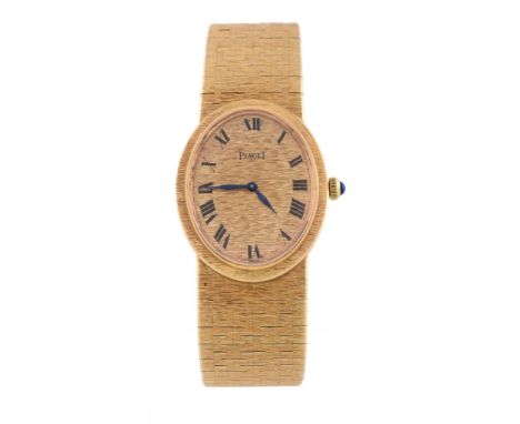 Piaget, ref. 9861 A6, an 18 carat gold bracelet watch,   no. 154795, manual wind movement, 18 jewels, cal. 9P, no. 689570, c