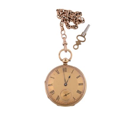  Gaydon, Barnstaple, an 18 carat gold open face pocket watch,   no. 1554, hallmarked London 1874, three quarter plate movemen
