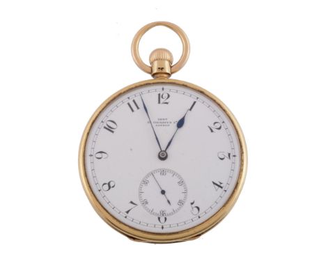  Dent, London, an 18 carat gold open face pocket watch,   no. 30672, hallmarked London 1890, three quarter plate movement, bi