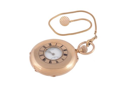  J. W. Benson, an 18 carat gold half hunter pocket watch,   no. 5170, hallmarked London 1903, three quarter plate movement, b