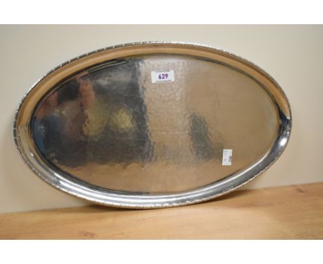 A vintage Keswick school industrial art hand finished 17' serving tray.