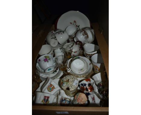 A collection of part tea services including a Colclough 8525 part service having 20 pieces, a Wedgwood Barlaston part service