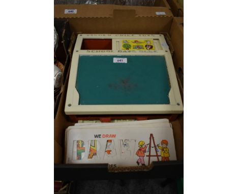 A vintage Fisher Price School Days Desk and accessories.