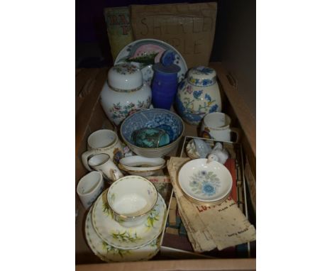 A Coalport Ming Rose ginger jar sold along with a Mason's Regency ginger jar, a vintage Lott's Tudor Blocks game, a Lladro Du