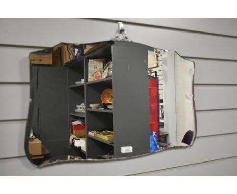 A vintage scalloped edge wall mirror 60cm x 37cm