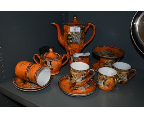 A vintage Dragon ware part coffee service having 15 pieces etc.