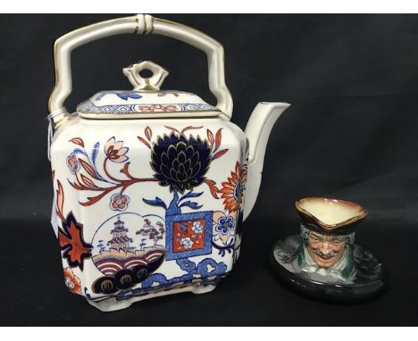ROYAL DOULTON VESTA STAND, along with a Masons teapot (2)