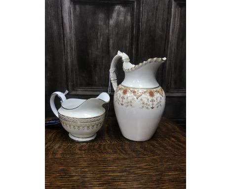 ROYAL WORCESTER PART TEA SERVICE, comprising six cups, six saucers, cream and sugar; along with an Aynsley part tea service c