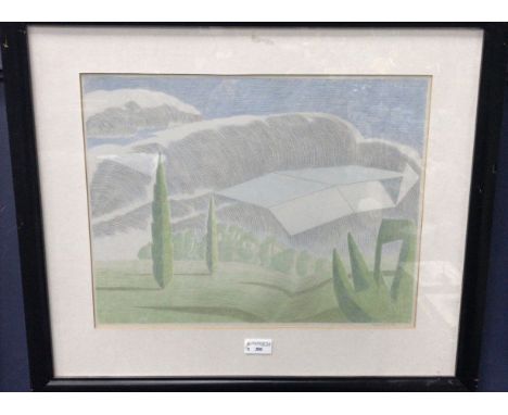 PETER A. L. YATES, THE LETTER, coloured lithograph, signed in ink and dated 1984, 34 cm x 44.5 cm, framed and glazed