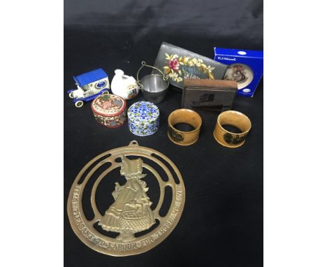 MAUCHLIN NAPKIN RINGS, along with other collectables including Days Gone cars, Goebel and Hummel ceramics, lacquered pill box