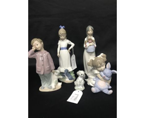 NAO FIGURE OF A BALLERINA, along with 9 other Nao figures and a Lladro dog (11)