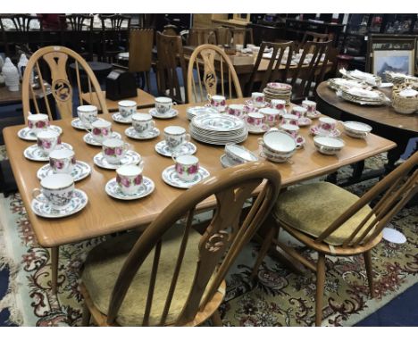 ERCOL TABLE AND FOUR CHAIRS