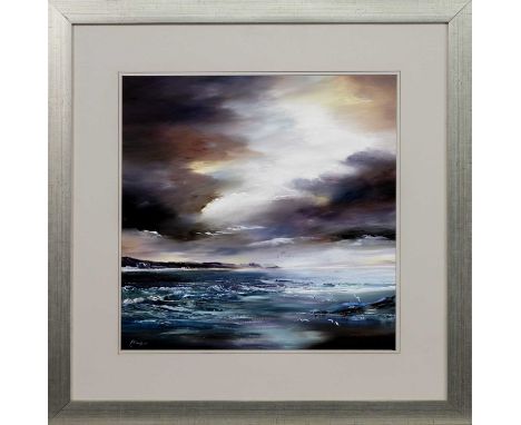 * LILLIAS BLACKIE (SCOTTISH b. 1943), SEASCAPE oil on board, signedmounted, framed and under glassimage size 45cm x 45cm, ove