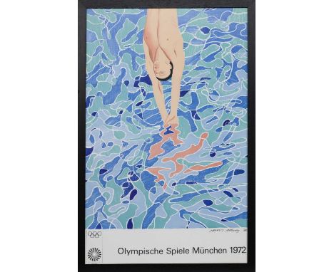 * DAVID HOCKNEY OM CH RA (BRITISH b. 1937), OLYMPISCHE SPIELE MÜNCHEN lithograph poster of 'The Diver' commissioned for the 1
