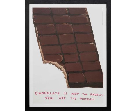 * DAVID SHRIGLEY OBE (SCOTTISH b. 1968), CHOCOLATE IS NOT THE PROBLEM lithograph on 200g Munken Lynx paperframed and under gl