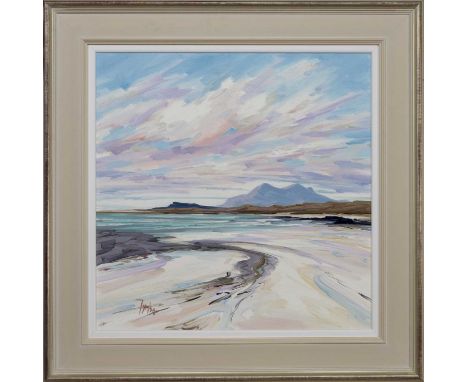 * TOM BARRON,  SUMMER LIGHT, SANNA BAY IV oil on canvas, signedframedimage size 58cm x 58cm, overall size 81cm x 81cmNote: To