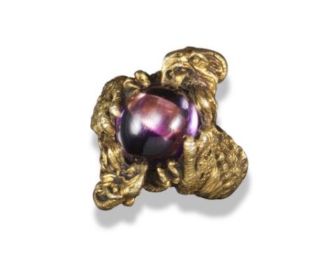 A facsimile of the Investiture Ring for the Prince of Wales, designed by Sir William Goscombe John in 1911, set with an ameth