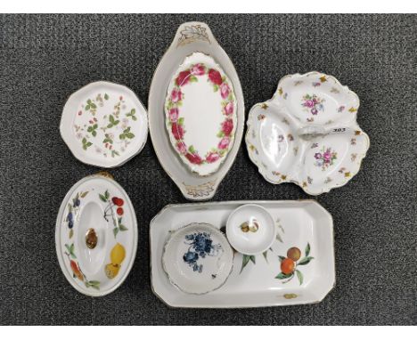 A Royal Worcester serving tray and hot pot together with other china items.