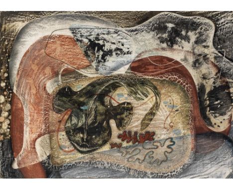 John Tunnard A.R.A. (British, 1900-1971)Angler Fish signed, inscribed and dated 'John Tunnard 47/P12' (lower right)oil on ges