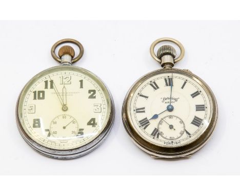A Orator watch Co precision open faced Military pocket watch, Arabic numbers, subsidiary dial, approx 45mm, G.S.T.P&nbsp; 150