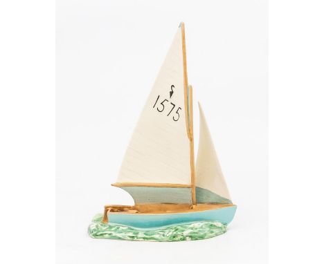 John Beswick ceramic sailing yacht, slight damage to the sails