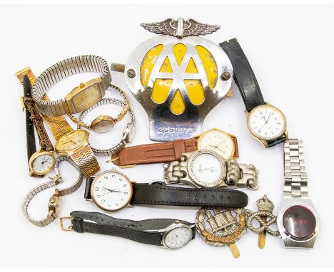 A collection of vintage watches, gents and ladies, to include a rose gold cased vintage ladies watch on later plated expander