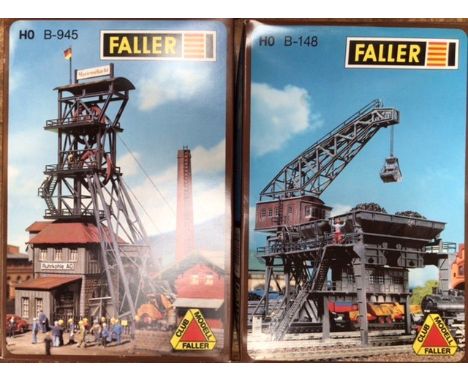 Model Railway: faller Mine kit B-945 and crane kit B-148, unmade, along with Days Gone Brewery with Scammell 6 wheel box van,