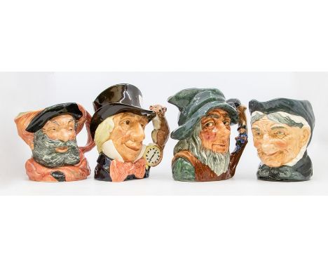 Four Royal Doulton character jugs, including Granny, Mad Hatter, Falstaff, RIP Van Winkle&nbsp;