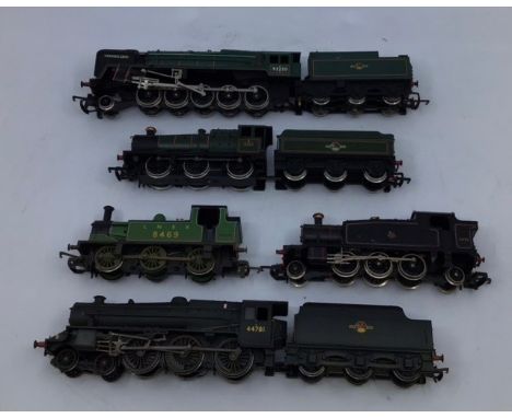 Model Railway: Hornby British Railways 4-6-0 locomotive with tender, Hornby BR Evening Star locomotive with tender, Hornby LN