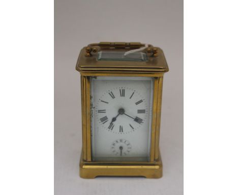 Early 20th Century French brass carriage clock with smaller hour hand