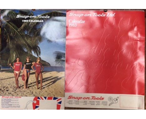 Snap-On Tools Calendars. Eight Calendars from 1982 to 1989. Used but in good condition.