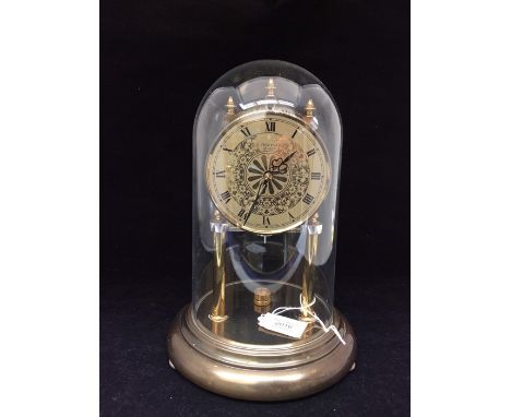 A 1950's German anniversary clock, in dome