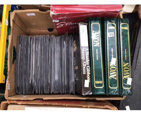 Stamps. Mixed collection comprising: thematic collection (railways) in three Avon albums, 1960s-1990s, including "carried by 