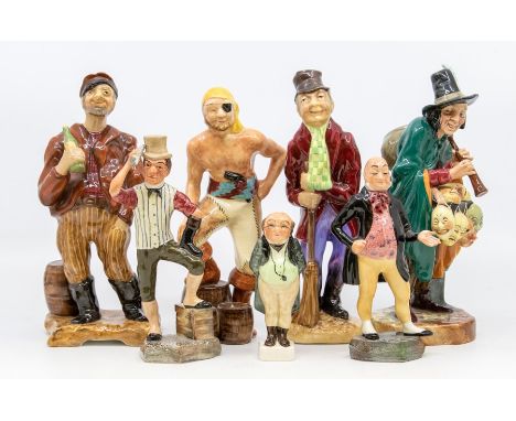 A group of ceramic figures to include: Royal Doulton "The Mask Seller" HN2103; two Ricard Studio figures -&nbsp; "London Cros
