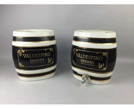 THREE CERAMIC SHERRY BARRELS