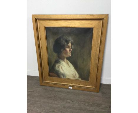BRITISH SCHOOL, PORTRAIT OF A LADY,oil on canvas,framed,82cm x70cm overall