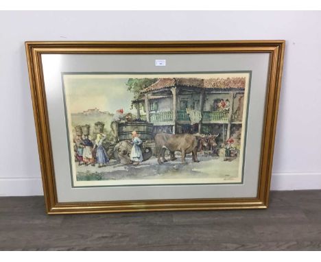 FOUR SIGNED PRINTS AFTER ERIC STURGEON,depicting country and townscape scenes, framed and glazed, largest measuring 69cm x 92