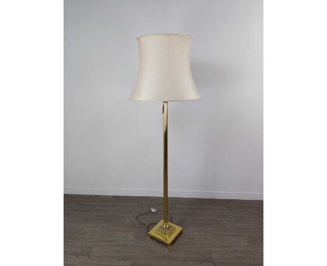 BRASS STANDARD LAMP WITH SHADE,along with two similar table lamps (3)