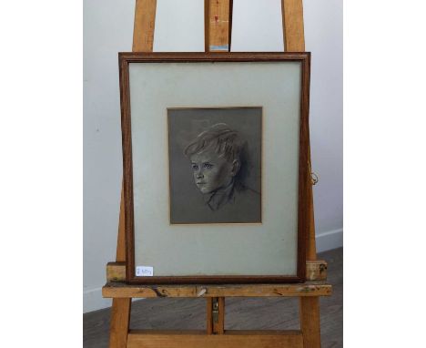 FYFFE CHRISTIE, COASTAL VIEW, watercolour, 29cm x 47cm,mounted, framed and under glass, along with a portrait of pastels by A