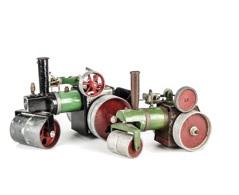 Live Steam Spirit-fired Steam Rollers by Mamod and Mastrand: the Mamod SR1a with original box, steering extension (lacks wood