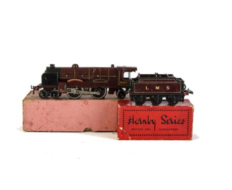 A Hornby O Gauge 20v Electric No E320 Locomotive with No 2 Special Tender: in LMS maroon as no 6100 'Royal Scot', Locomotive 