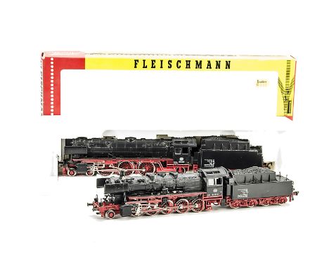 A Pair of Fleischmann HO Gauge DB Steam Tender Locomotives: comprising ref 4170, a 4-6-2 no 01 220, together with ref 4177, a