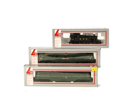Lima 00 Gauge BR and GWR Railcar, Diesel and Steam Locomotives: BR Western Class D1004 'Western Crusader', BR green Diesel Ra
