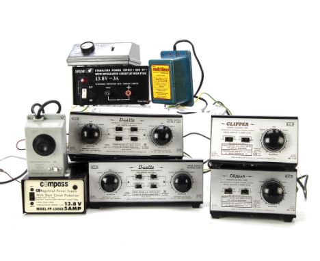 Model Railway Analogue Control Equipment: including H&amp;M Duette Controllers (2), Clippers (2), a 13.8V 5A Power Pack by Co